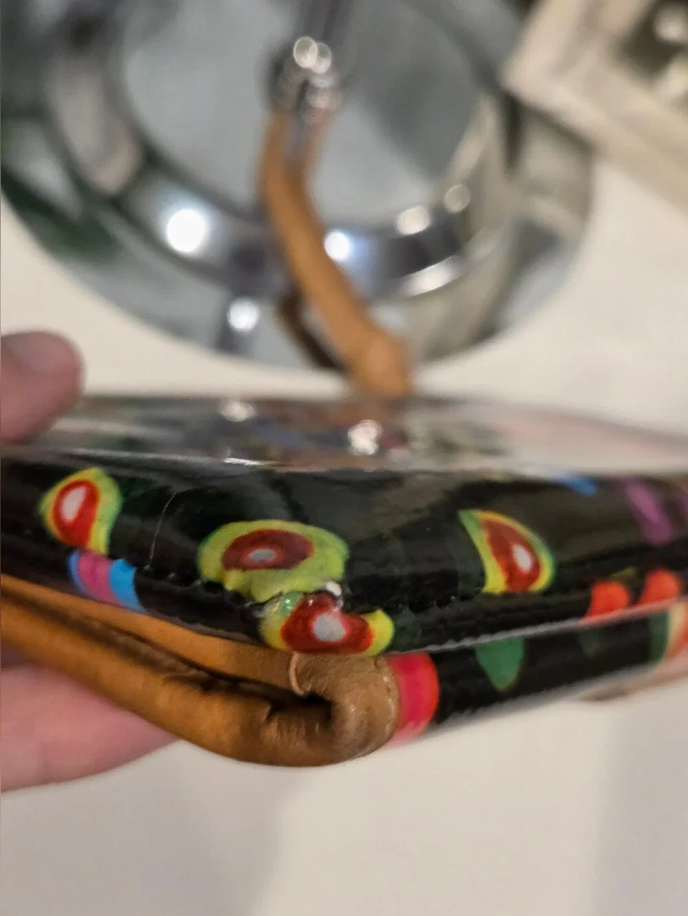 Consuela Sophie Multicolor Floral Wallet with Tan Trim